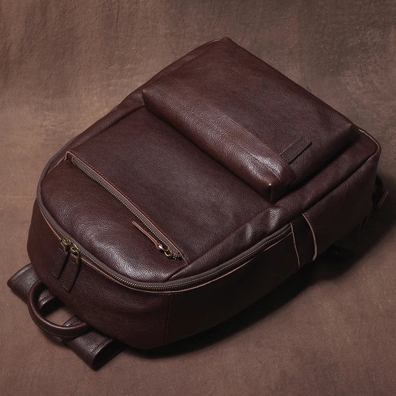 GURO Higher Quality Genuine Leather Backpack Men's Commute Business Travel Bag Women Luxury Cowhide Schoolbag Office Laptop Bags