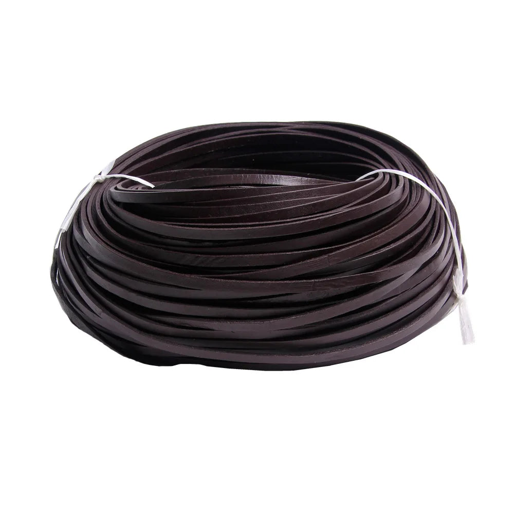 5meters 3mm Round Flat Genuine Leather Cord Thread Black Brown Color Leather Rope String Diy Bracelet Necklace Jewelry Making