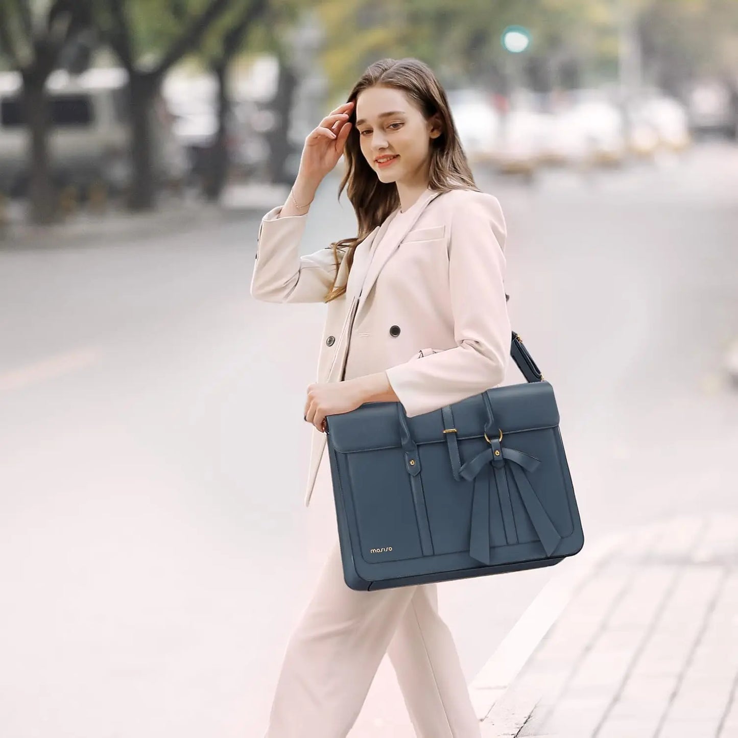 Laptop Bag 13 14 15 16 inch for MacBook Air Pro M4 M3 M2 HP Notebook PU Leather Backpack Messenger Bag Handbag Women Briefcase