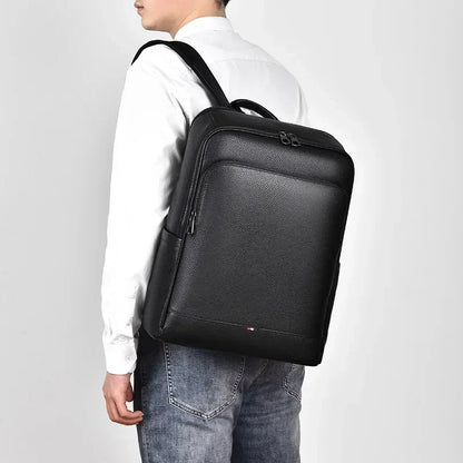 2025 New Luxury Brand Real Genuine Leather Men Backpacks Korean Student Backpack Boy Luxury 15.6 Inch Computer Laptop Bag