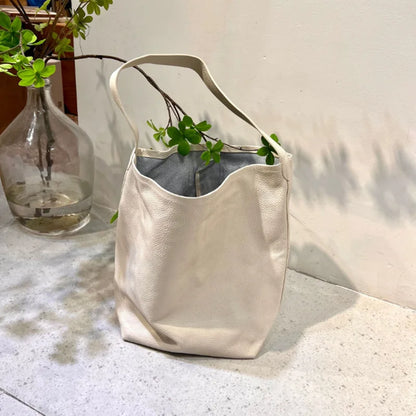Genuine leather luxury women's bag large capacity commuting Tote bag high-quality  cowhide bucket bag one shoulder handbag