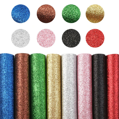 A5 Size Set Plain Glitter Lychee Synthetic Leather Patchwork Hair Bow Earrings Making Handbag Phone Case DIY,1Yc9938