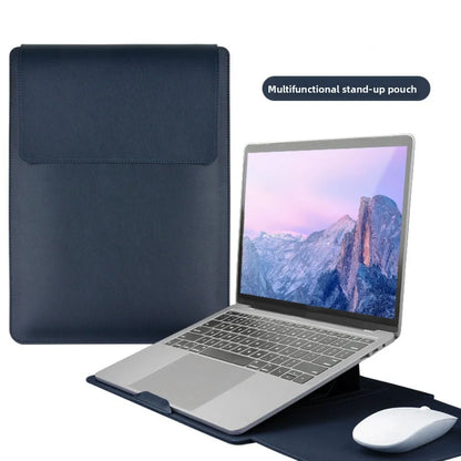 With Small Bag Laptop Sleeve Bag Bracket Design PU Leather Laptop Sleeve Case Adjustable Waterproof Laptop Bracket Inner Bag