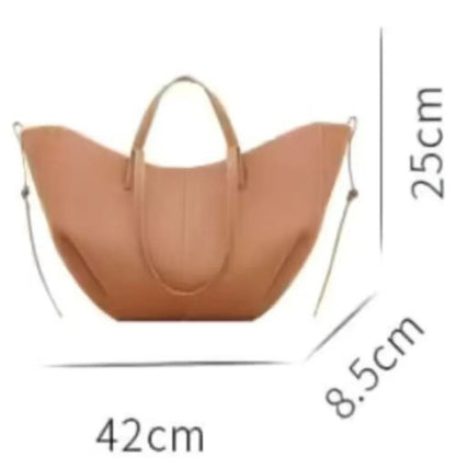 2026 large-capacity handheld single-shoulder tote bag, genuine leather women's bag, underarm bag, cowhide