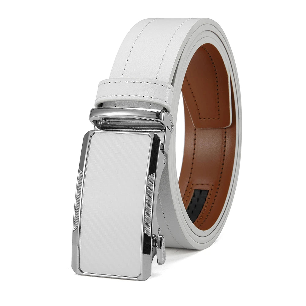 New Business Leisure Men's Alloy Square Buckle Belt Men's Luxury Designer High Quality Leather Cowboy Belt Multi Color