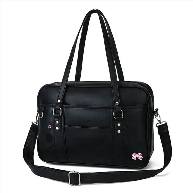 Briefcase High Students Bag Schoolbags Shoulder Bags 14-16 Inch Laptop Bag's Messenger Bags Office Handbag PU Leather Tote Bag
