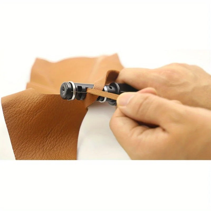 Leather Strip Cutter Tool for Leather Strap Cutter Handmade Leathercraft Knife with 3 Blades DIY Leather Cutting Tool