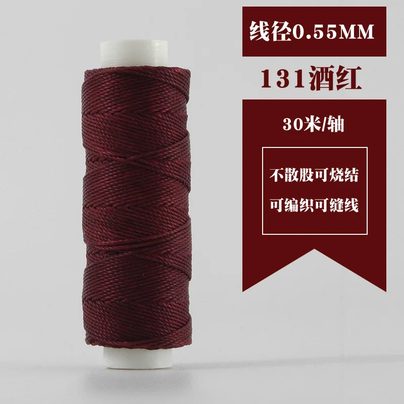 0.55mm Leather Waxed Sewing Thread For Hand Stitching Leather Cord DIY Bracelet Jewelry Making Round Waxed Line