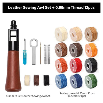 WUTA Leather Sewing Machine Awl Thread Kit Speedy Stitching DIY Leather Craft Tools Hand Stitcher Shoemaker Canvas Repair Tool
