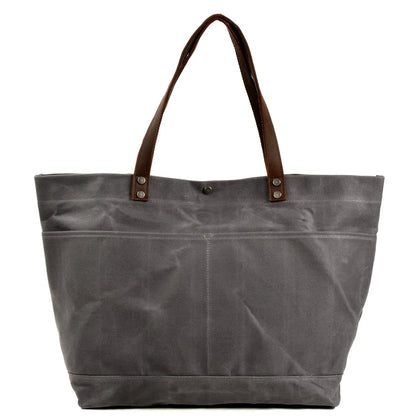 Retro Canvas Leather Men's Shoulder Bag Large Capacity Tote Bag Laptop Bag Artistic Style Casual Single Shoulder Handbag