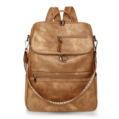 New 2026 Women Large Leather Laptop Backpack 15.6 Inch Waterproof Casual Fashion Business Retro Travel Shoulder bags for College