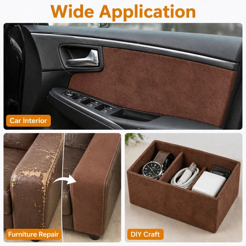 20*30-100*143cm Synthetic Leather Self-adhesive Fabric Car Interior Suede Adhesive Fabrics Door Velvet Decor Cloth DIY Accessory