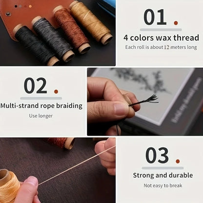 [Leather Working Kit] Leather Sewing Kit ，Large eye needle , Waxed Thread, Leather Upholstery Repair Kit, Leather Working Tools