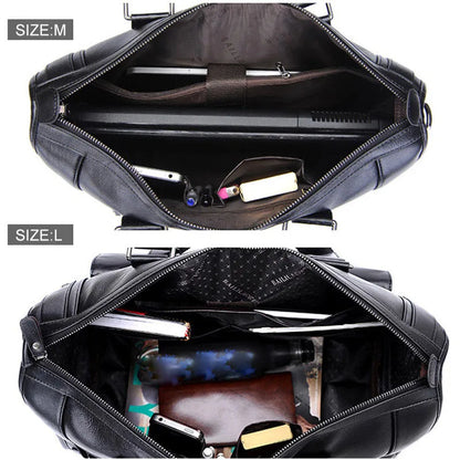 Men Leather Briefcase Large Capacity Business Handbag Messenger Bags Male Vintage Shoulder Bag Men's 14/15.6 Inch Laptop Bags