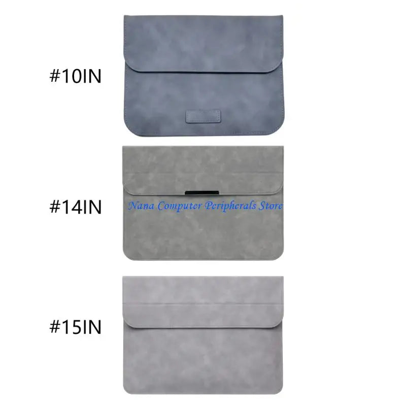 F68C Luxury 10/14/15inch Laptop Sleeve with Stand Full Leather Interior Shock Absorbing Padding Storage Travel Friendly