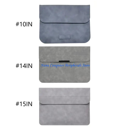 F68C Luxury 10/14/15inch Laptop Sleeve with Stand Full Leather Interior Shock Absorbing Padding Storage Travel Friendly