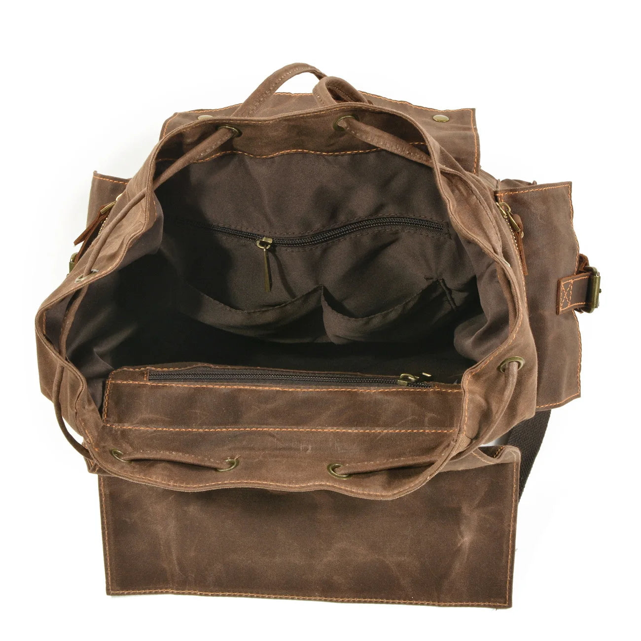 Vintage canvas backpack Leather canvas Backpack Backpack 15-inch laptop tote satchel Academy Shoulder Hiking bag