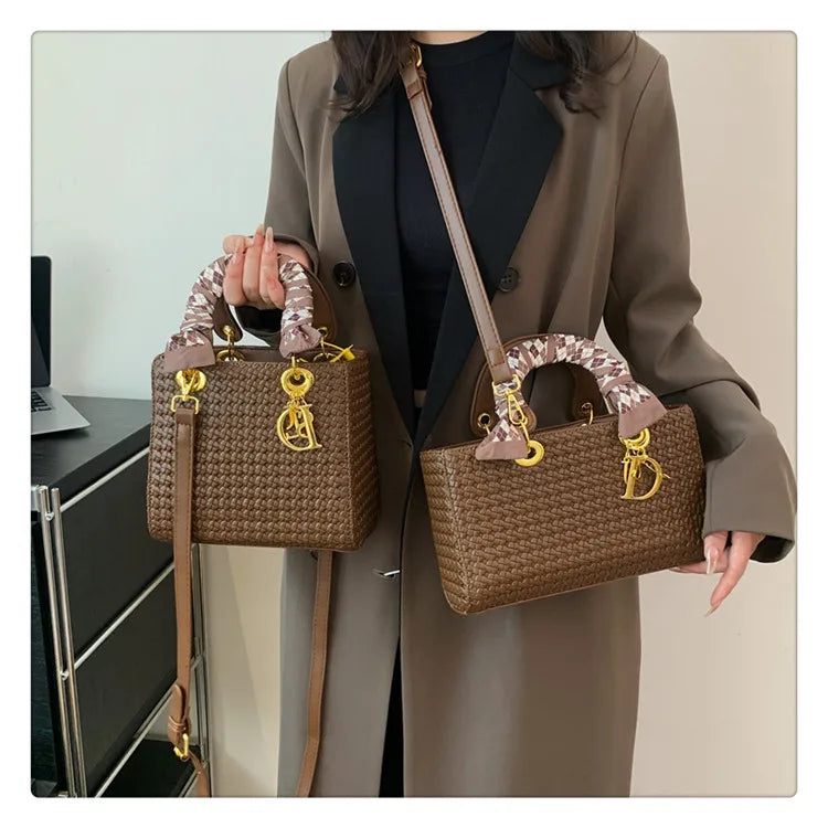 Luxury Leather Tote Bag for Ladies - Water-Resistant Designer Inspired Handbag with Interior Organizer