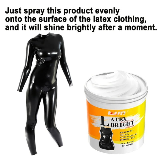 150G Latex & Leather Shine Cream Instant Brightening Gloss Restorer for Latex Garments Automotive Leather Surfaces