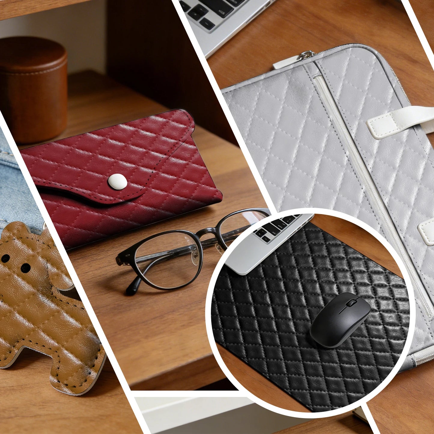 Diamond Checkered Stitching Embossed Leather High Quality Synthetic Leather Making Handicrafts for DIY Bags Watch Strap 30x68cm