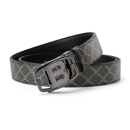 High Quality 3.4cm Leather Business Men Belt Luxury Brand Designer famous  work Belts for men Jeans Strap Male Buckle belt