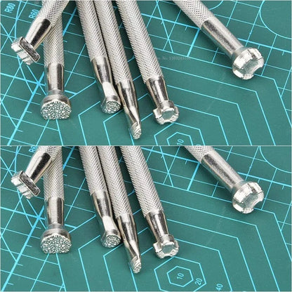 Leather Printing Tools 6kind Styles Embossing Engraving Leathercraft Utensil DIY Leather Craft Stamping Stamps Hand Art Tools