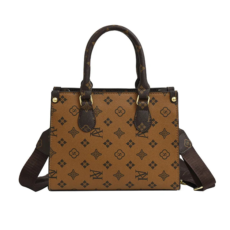 Elegant Ladies Handbag Retro Printed Crossbody Bag for Women Luxury Designer Leather Material Messenger Handbag for Travel