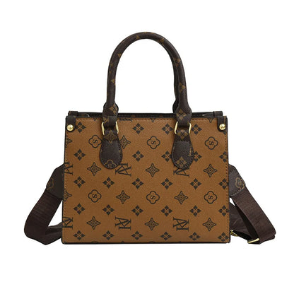 Elegant Ladies Handbag Retro Printed Crossbody Bag for Women Luxury Designer Leather Material Messenger Handbag for Travel