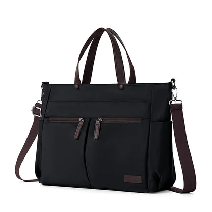 【 Laptop Bag 】 Nylon casual ladies' laptop bag, daily commuting briefcase, lightweight double main pocket single-shoulder bag