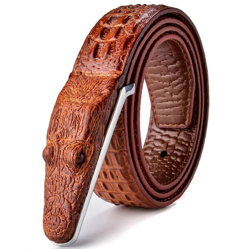 Plyesxale Brand Mens Belts Luxury Leather Designer Belt Men High Quality Ceinture Homme Crocodile Cinturones Hombre 2025 B2