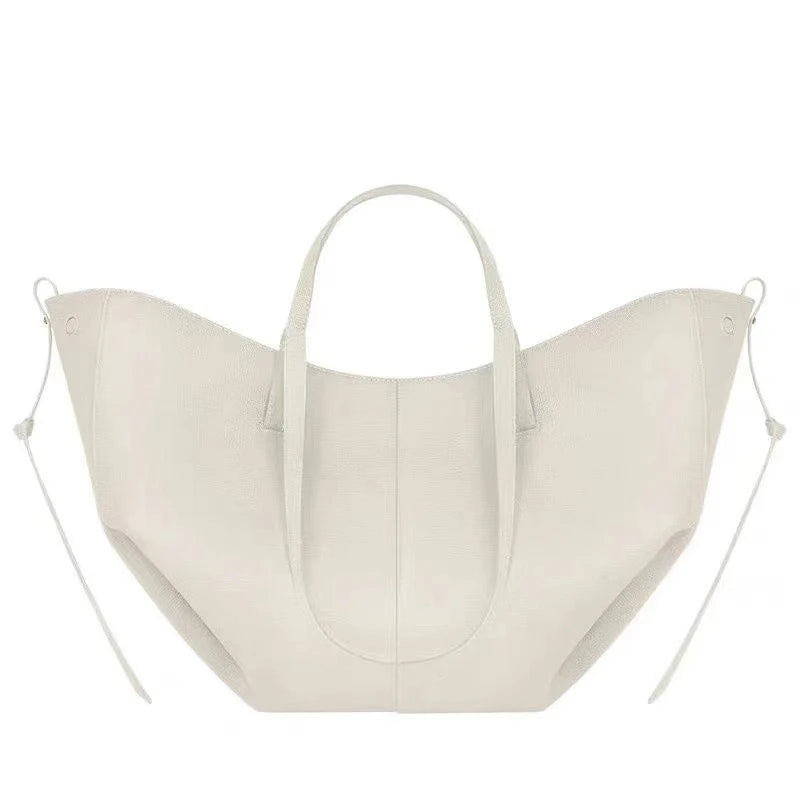 2026 large-capacity handheld single-shoulder tote bag, genuine leather women's bag, underarm bag, cowhide