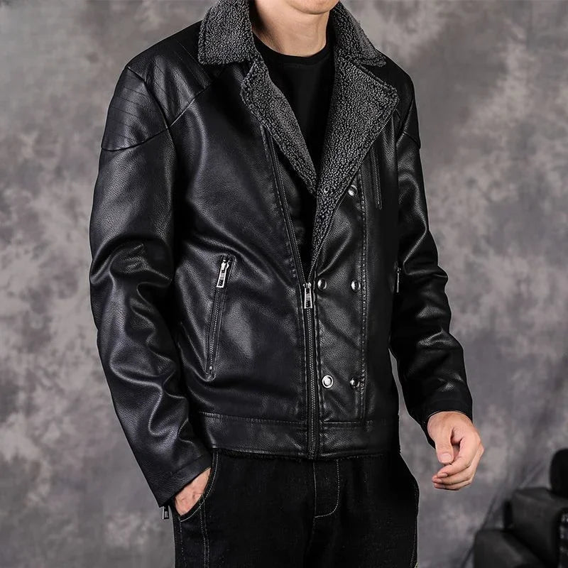 Leather Jacket for Men Slim Fit Thin New In Man Suits and Blazers Trendy 2025 Elegant High Quality Coats Fashionable Menswear