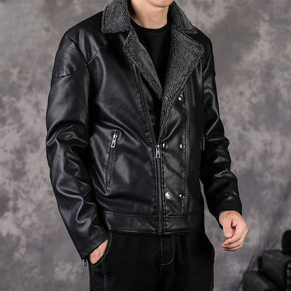 Leather Jacket for Men Slim Fit Thin New In Man Suits and Blazers Trendy 2025 Elegant High Quality Coats Fashionable Menswear