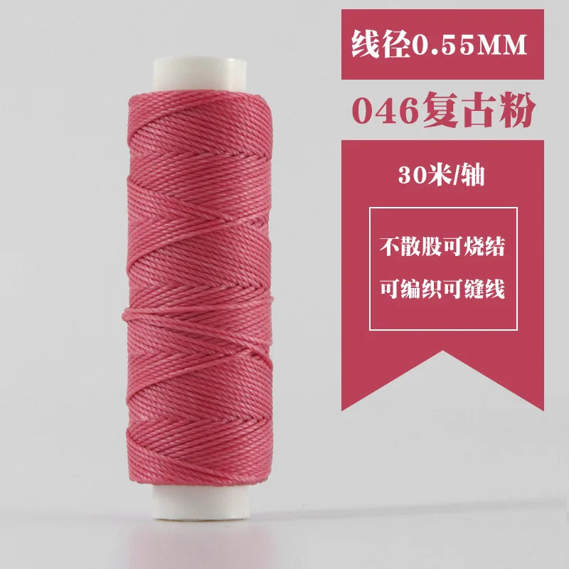 0.55mm Leather Waxed Sewing Thread For Hand Stitching Leather Cord DIY Bracelet Jewelry Making Round Waxed Line