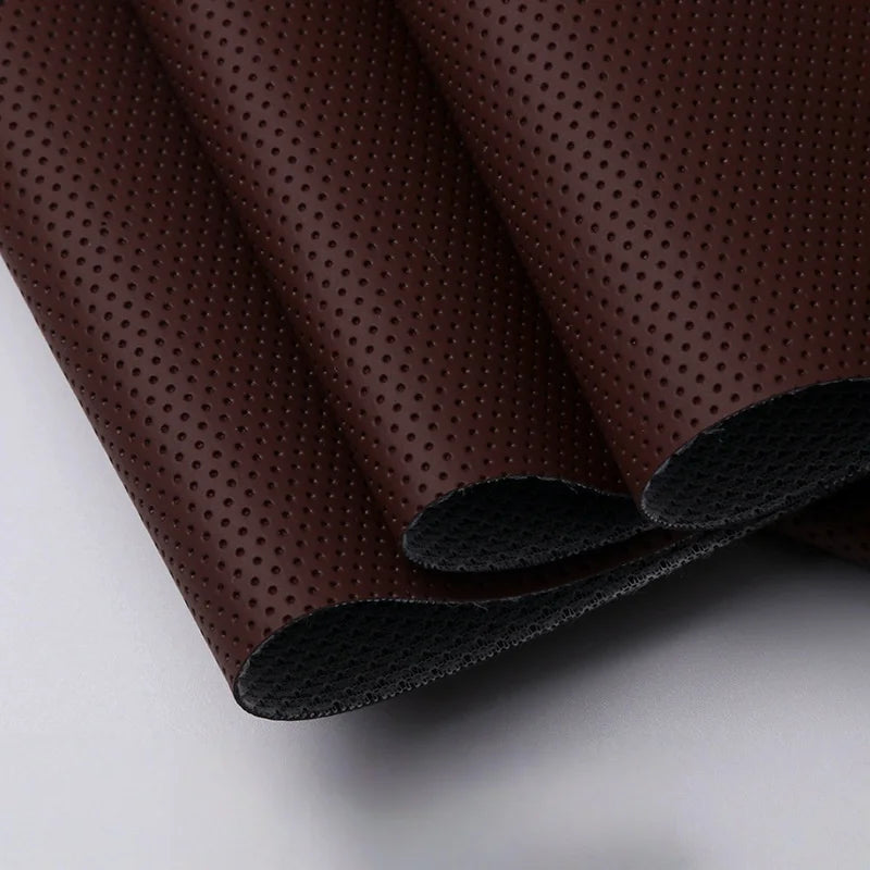 Perforated Leather Fabric Breathable Hole Punch Synthetic Leather Material for Furniture Sofa Car Seat Upholstery DIY Craft
