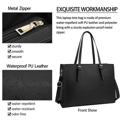 European and American Laptop Bags Cross-grained Women's Bag Multi-layered Large Single-shoulder Bag Stylish Versatile Briefcase