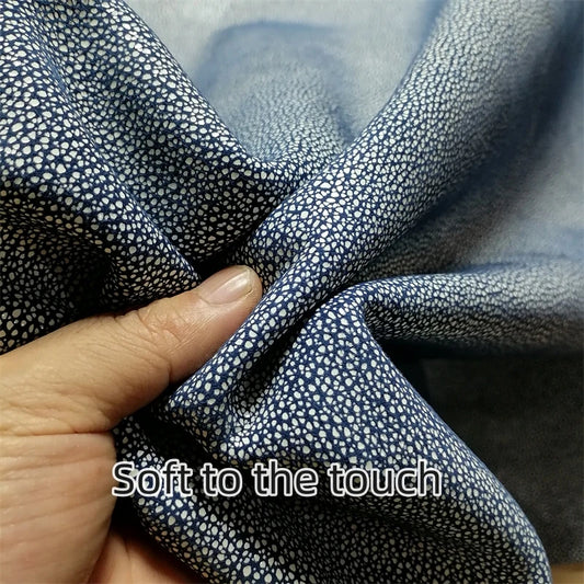1mm White And Blue Spot Sheepskin. Top-Grain Leather. Real Leather Fabric. DIY For Bags By Hand. Clothing. The Whole Sheepskin