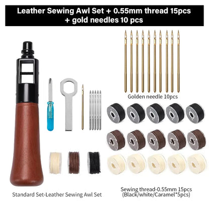 WUTA Leather Sewing Machine Awl Thread Kit Speedy Stitching DIY Leather Craft Tools Hand Stitcher Shoemaker Canvas Repair Tool