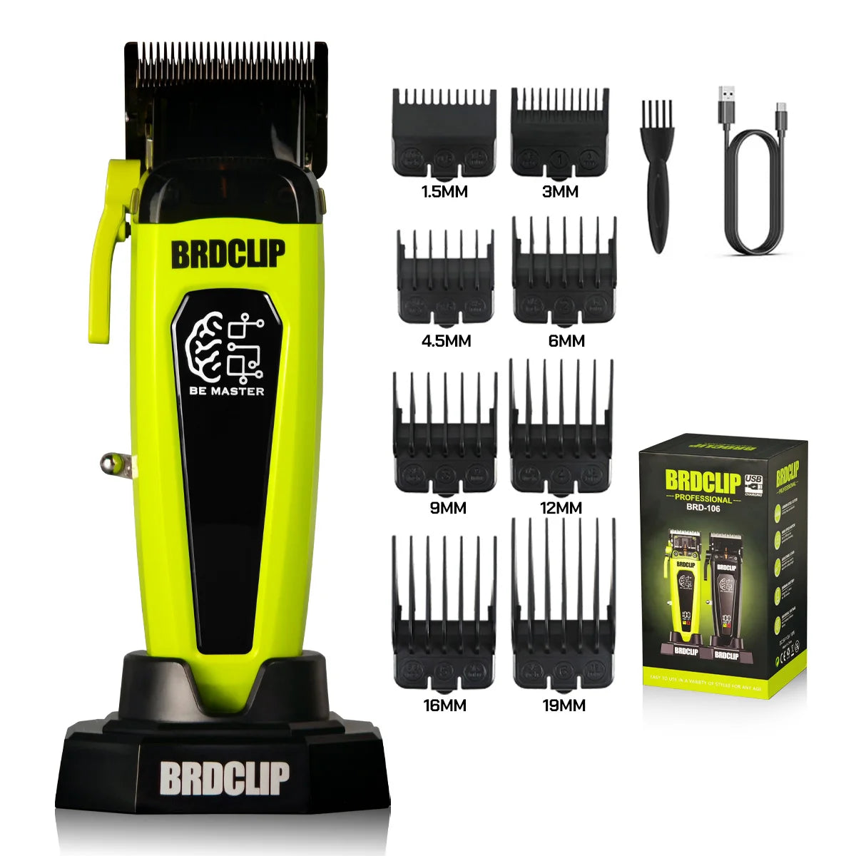 BRD 106 107 609 BRDCLIP Professional Electric Hair Clipper Hair Trimmer DLC Blade with Base 7500RPM 8000RPM 7000RPM Barber Set
