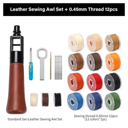 WUTA Leather Sewing Machine Awl Thread Kit Speedy Stitching DIY Leather Craft Tools Hand Stitcher Shoemaker Canvas Repair Tool