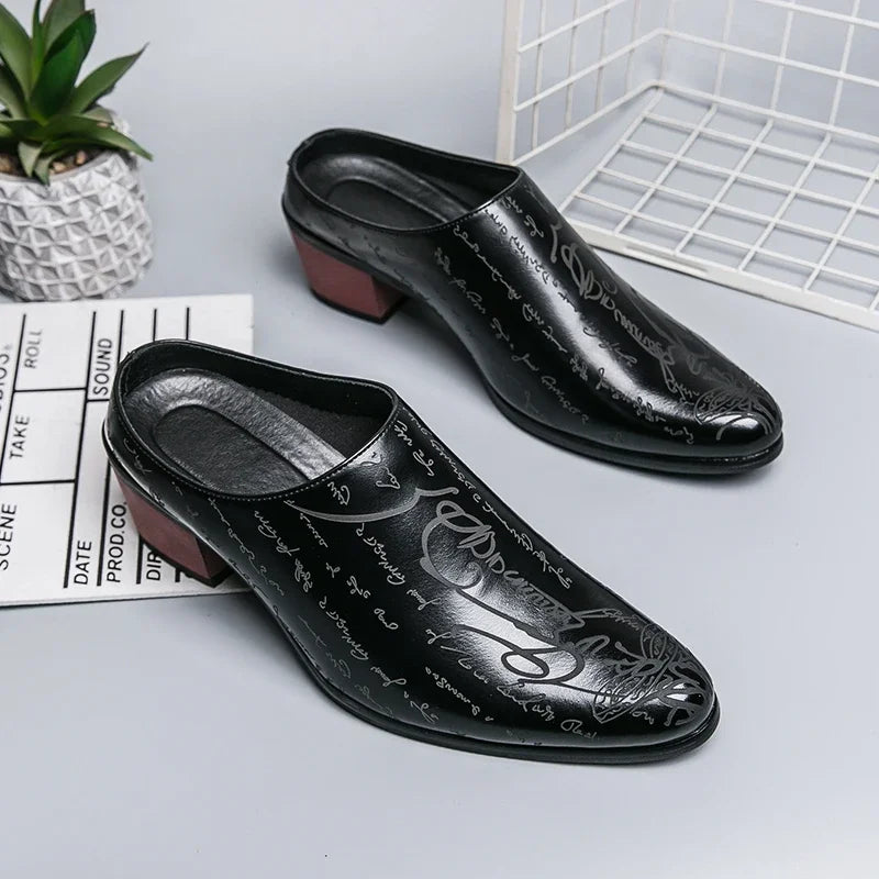 Men's Shoes High Quality Leather Casual Slippers Men Baotou Slippers Classic Slip-On Loafers Casual Leather Shoes Zapatos Hombre