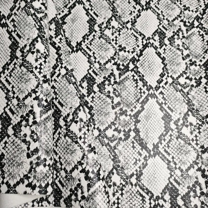 PU Snakeskin Faux Leather Fabric Roll No Adhesive for Bag Belt Headboard Sofa Upholstery Artificial Leather Animal