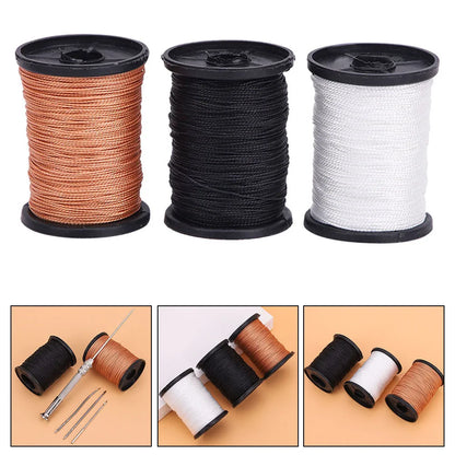 6/4.5cm  White/black/brown 3 Colors Nylon Sewing Thread Leather Sewing Waxed Thread For Shoe Repair Hand Sewing