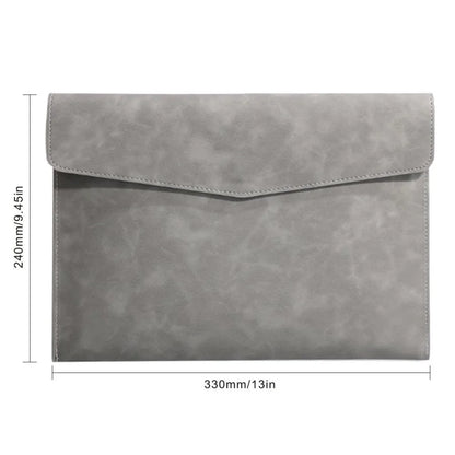 Business Company Office Leather Document Bag, Material Storage Multi-functional A4 Hasp File Bag, Simple Waterproof Laptop Bag