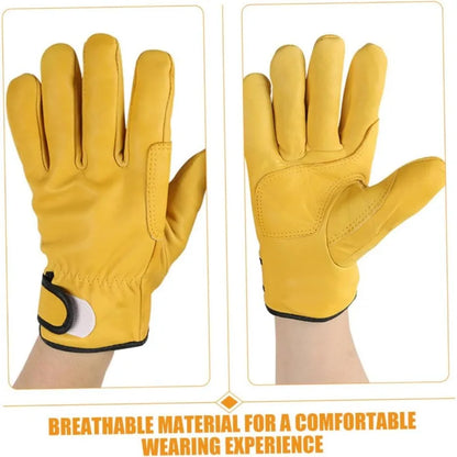 Leather High Temperature Heat Insulation Gloves Leather WorkSafety Protection Welding Garden Gloves  Leather Construction Gloves