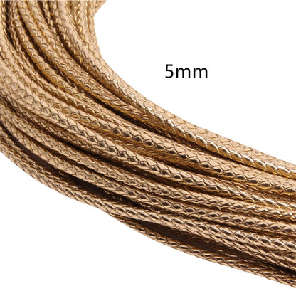 5m 3/4/6mm Braided Leather Cord Rope Strip Thread for DIY Pendant Neck Weaving Bracelet Jewelry Making Supplies Crafts Accessory