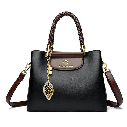 Real leather cowhide handbag for women 2026 new fashionable and versatile women's shoulder bag, large capacity crossbody mother