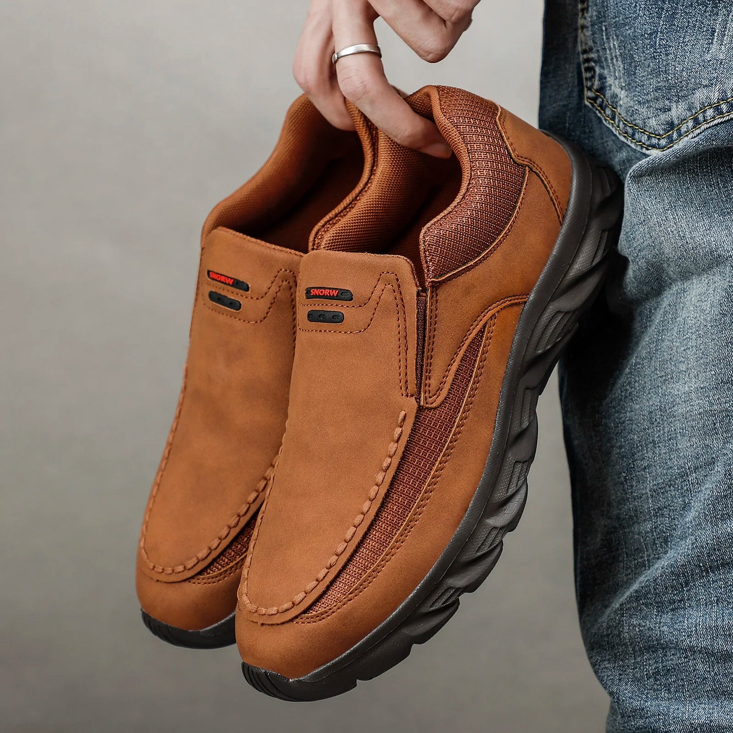 Men Leather Casual Shoes Breathable Loafers Men Sneakers New Male Comfortable Leather Flat Footwear Sneakers Men Shoes