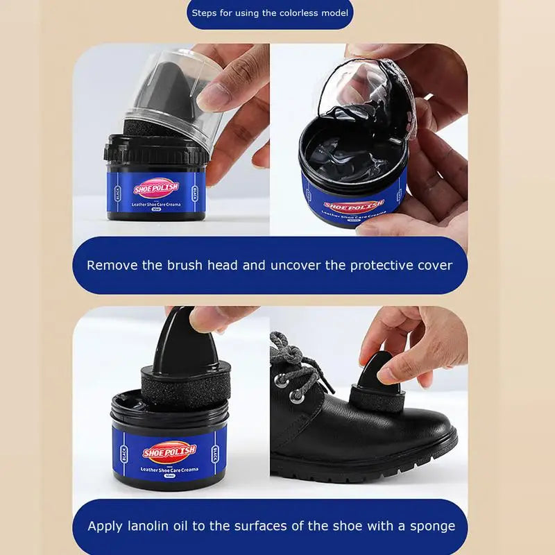 Leather cream leather care agent 40/50ml leather shoe care cream colorless shoe wax car leather care and interior cleaner