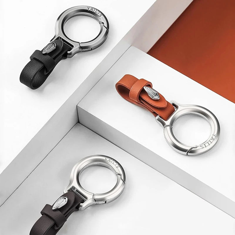 Car keychain men's high-grade multifunctional pendant anti-loss leather jacket hook senior leather car key accessories